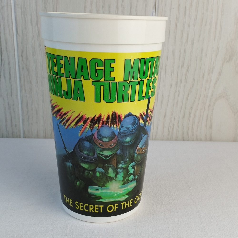 VTG 1991 AMC Theatres 32oz Souvenir Cup TMNT 2: The Secret Of The Ooze Promo